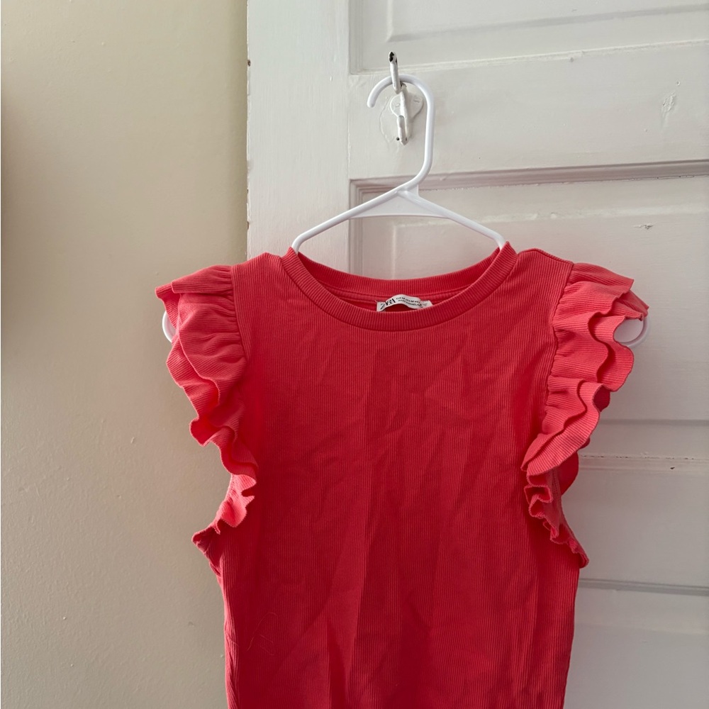 Zara Pink Ruffled Tank Top